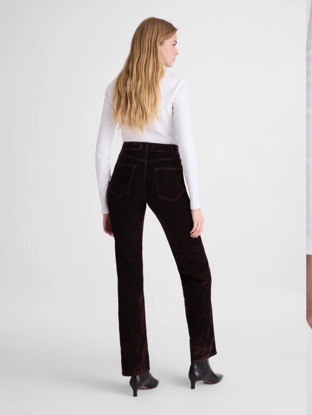 NWT Madewell Size 31 Brown Velvet Cleo Straight-Leg Jeans - Picture 4 of 8